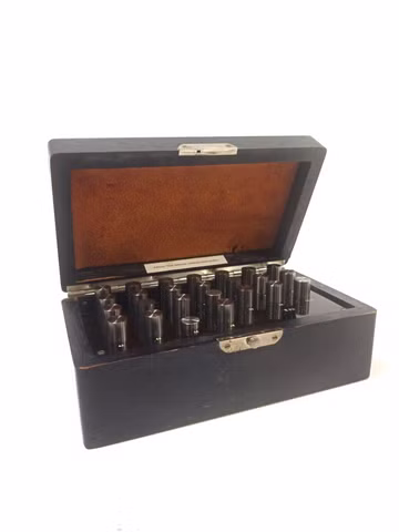 VEITH Prüfstift Satz im Holzkasten Prüfgewichte Messtifte 14,00-14,48mm +-2um