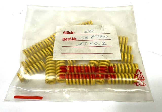 20 × Steinel Normalien SZ8040 نابض نظام نابض أصفر L: 32mm