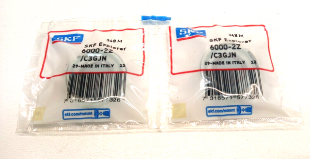 8x SKF Explorer 6000-2Z / C3GJN Ball Bearing 10 x 26 x 8 mm