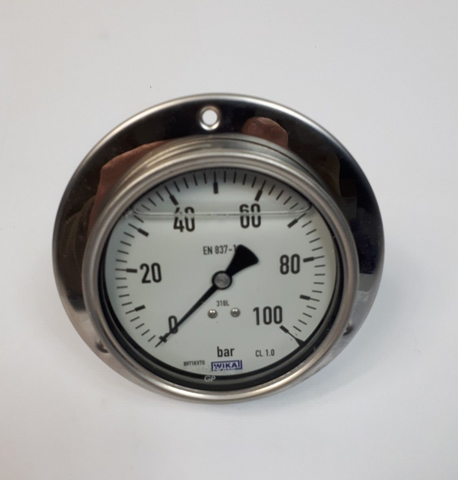 Wika PG23CP.100 100 bar ZT2282.00 02252566 Манометр с трубкой Бурдона, нержавеющая сталь