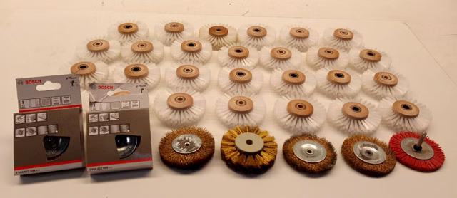 Posten Scheibenbürsten Rundbürsten Polierbürste Kunststoff Draht Borsten Bürsten