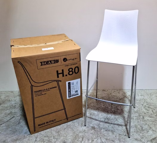 Sgabello dea h.80 italienischer Design Barhocker Hocker weiß kratzfest