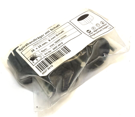5 x Spiral Band Carriers with Shaft 0027.0012 38 x 25 mm, 6 mm Shaft