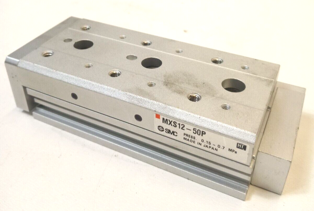 SMC, MXS12-50P, пневматический цилиндр, компактный слайд, p: 0.15-0.7 MPa