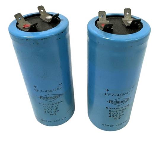 2 x Leclanche EF7-450/600 Electrolytic Capacitor 600uF 450V