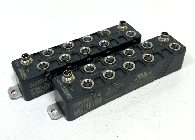 2x Phoenix Contact FLM DIO 8/4 M8, 27 73 351, 2773351 Decentralized I/O Device