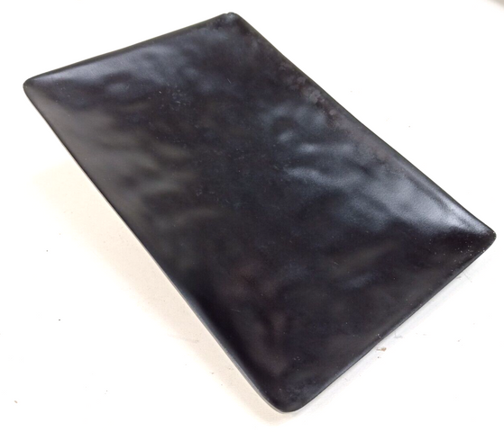 6x Sushi Plates, Plates, Serving Plates, Black Plastic 19.5x13.5cm