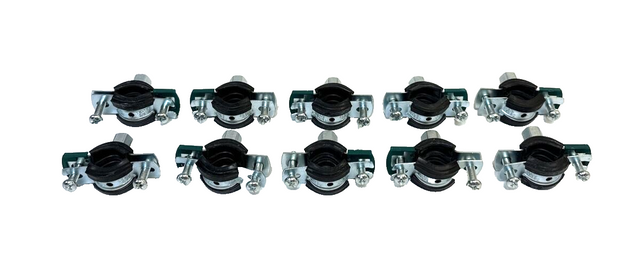 10 x Pipe Clamp Clamp with Rubber 15-19 3/8"