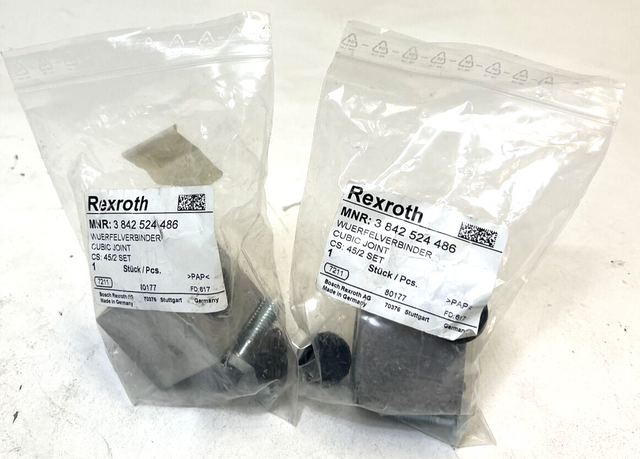2 x Rexroth 3 842 524 486, 3842524486, Cubic Connector, Cubic Joint, Connector