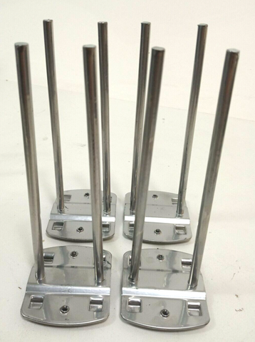 4 Pieces Double Hooks for Perforated Plate, galvanized, for hanging and screwing