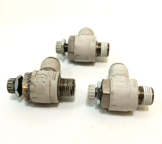 3x SMC AS3201F صمام تنظيم تدفق هوائي AS 3201F (5/16" تدفق)
