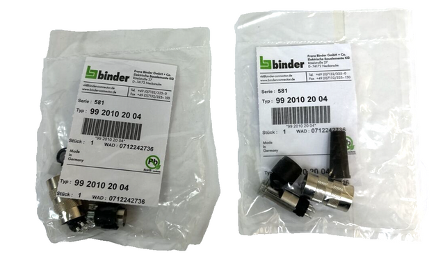 2 x Binder 99 2010 20 04 موصل دائري مقبس كابل 9920102004