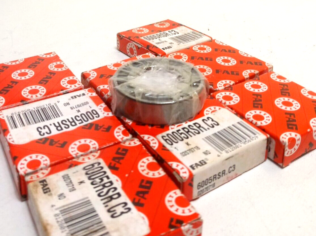 8x FAG 6005/C3 Deep Groove Ball Bearings 25x47x12 mm 6005 C3 Ball Bearings