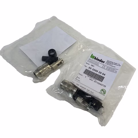 2x binder 99 2009 02 04 Rundstecker Stecker gerade Kabelstecker 4 polig Serie581