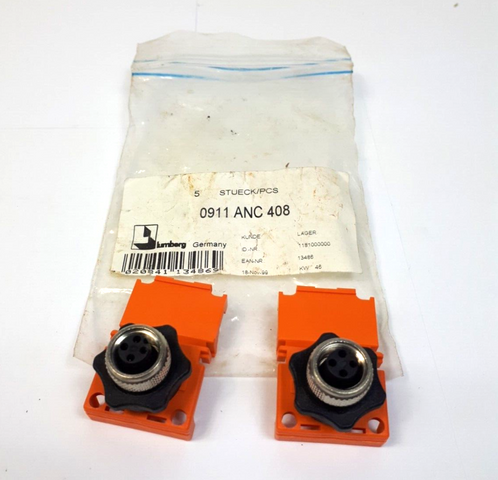 2x Lumberg 0911 ANC 408, 0911ANC408 Cable Tap Interface Cable Connector