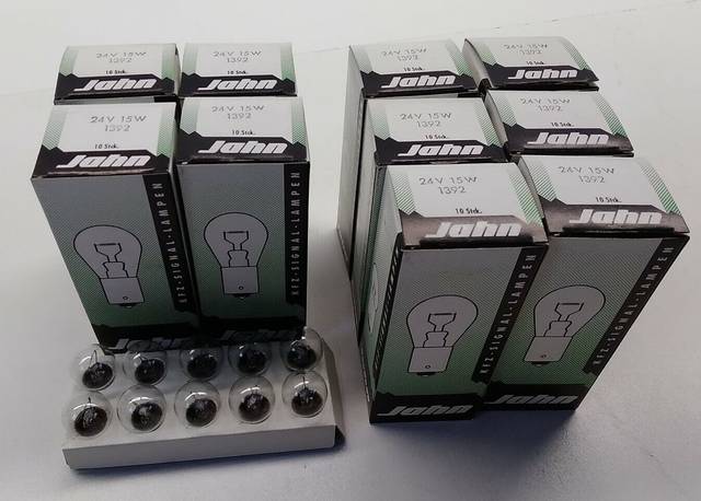 10x10 Automotive Lamps BA15D 24V 15W Jahn 1392 Bulb