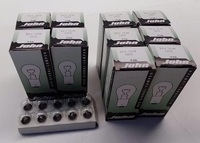 10x10 Autolampen BA15D 24V 15W Jahn 1392 Glühbirne