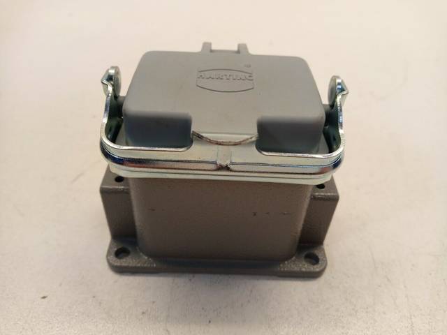 Harting Rectangular Base Housing with Side Cable Entry (Likely Han 10B)