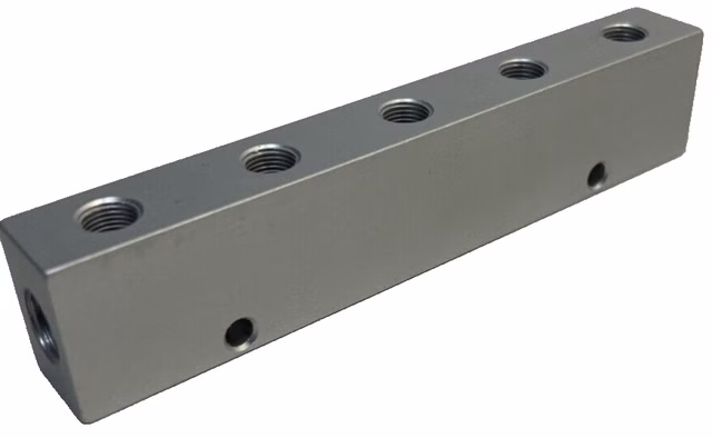 Distributor block F-VT1x1/4-5x1/8-AL | Multi-distributor 1x1/4 5x1/8 AL | 5-holes