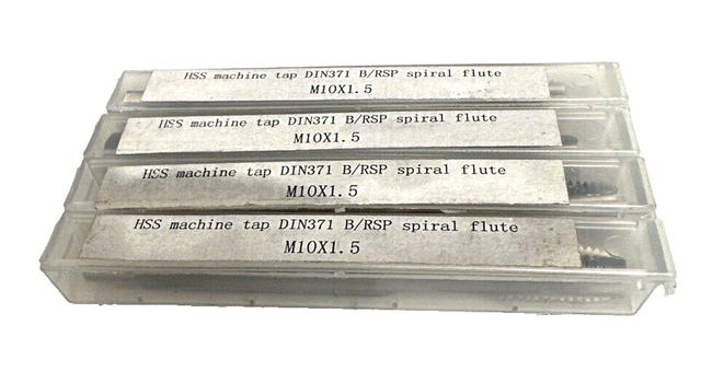 4 x قاطع لولبة آلي، قاطع لولبة HSS DIN 371 B/RSP M10x1.5