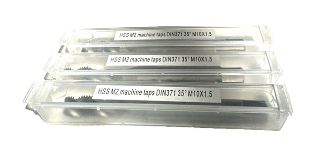 3 x قواطع لولبة آلية HSS M2 DIN371 بزاوية 35° M10X1.5