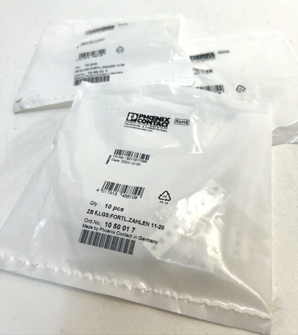 30x Phoenix Contact ZB 5,LGS: Consecutive Numbers 11-20 Serrated Band  1050017