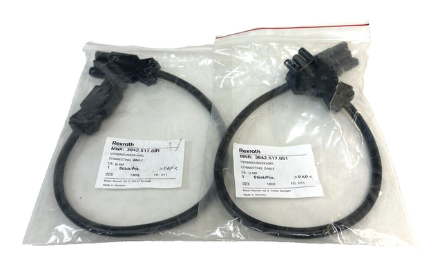 2 x Rexroth 3842.517.051 Connecting Cable Kabel Cable 3842517051