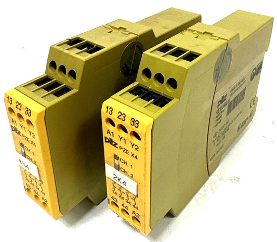 2 x Pilz PZE X4 24VDC 4S Safety Relay Relay 774585