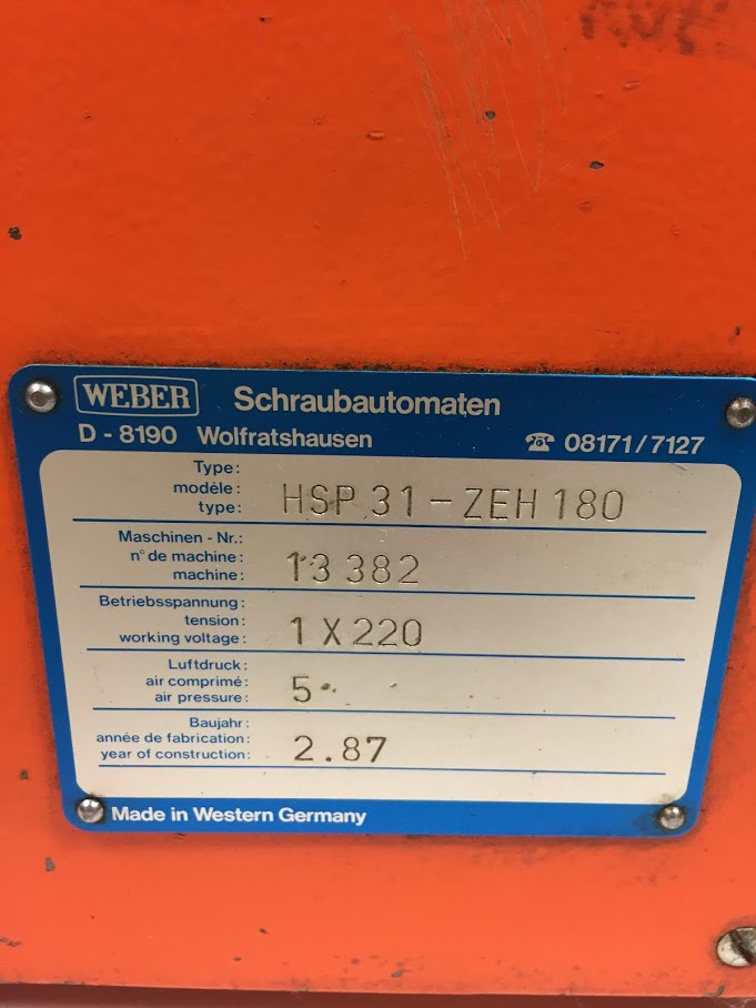 4541_14.jpg Weber HSP31-ZEH180 Schraubautomaten