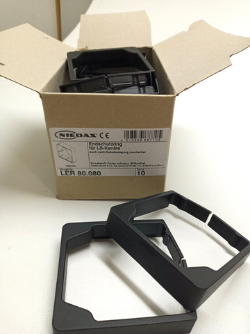 10 x Niedax End Protection Rings LER 80.080 IP20 anthracite Channels Plastic End Protection