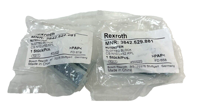 2x Rexroth 3842.529.881 CS N10 L52 KPL صامولة مجرى 3842529881