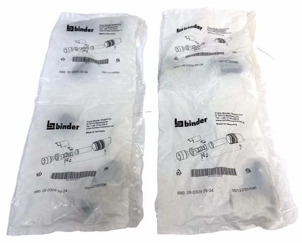 4 x Binder 680 09 0309 09 04 Steckverbinder Stecker Verbinder 4-polig