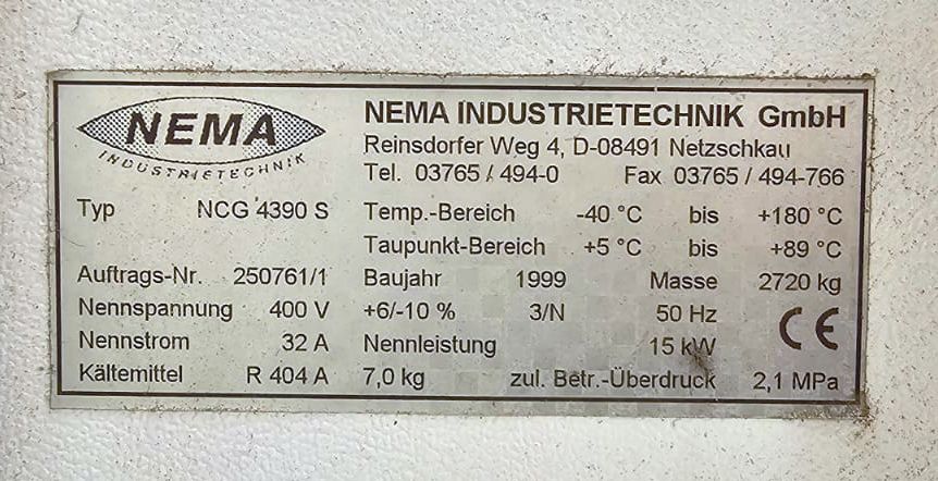 Innenraum der Nema NCG 4390 S Temperaturschockkammer
