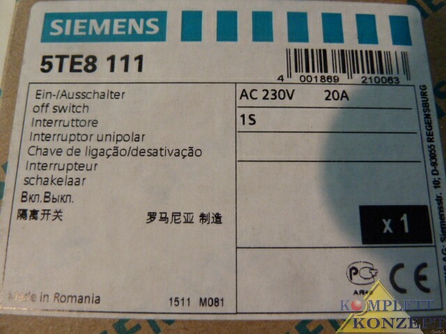 Siemens 5TE8 111 4 выключателя