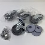 4x Lenkrolle Ø100x32 mm mit Feststellbremse Umlenkrolle Gummi
