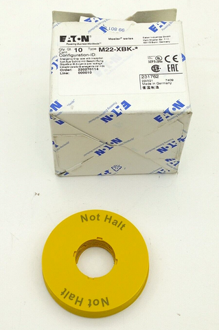 10x Eaton M22-XBK Emergency Stop Label emergency stop label M22XBK Emergency Stop Emergency Stop