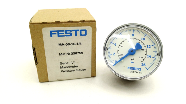 Festo 356759 MA-50-16-1/4 Pressure Gauge Pressure Meter MA50161/4 pressure gauge