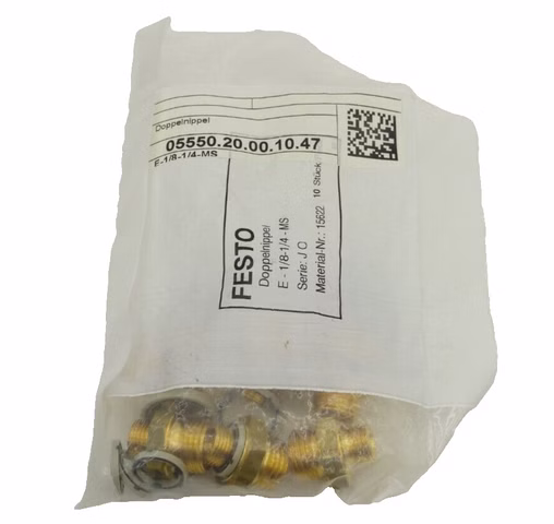 6x Festo E-1/8-1/4-MS Doppelnippel E1418MS Rohrverbindungsstück 15622 Fitting