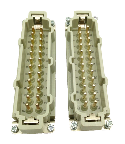 2 x Harting Han 24E-M-s Pin Insert Contact Insert