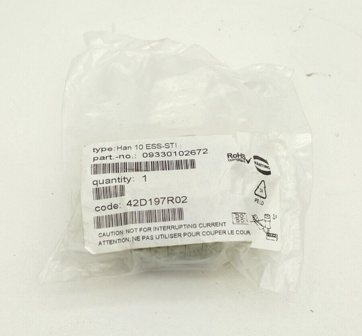 Harting Han 10 ESS-STI Contact Insert 09 33 010 2672 Block Insert Han10 ESSSTI