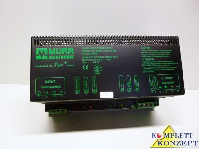 Murr MPS 20-3X400-500/24 Primärschaltregler Impulsnetzteil 24VDC 20A Neupreis 538 €