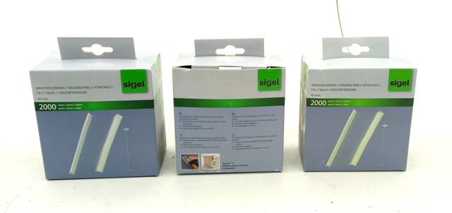 3 x Sigel Attaching Threads 45mm Tagging Pins Labeling Threads 1PU = 2000 Pieces