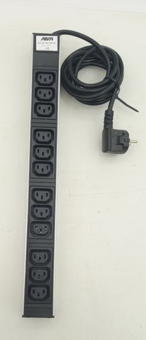 2m APSA W 7301/12 مشترك مقابس كهربائية، قابس متعدد، 12 منفذًا، وصلة تمديد