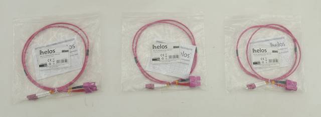 1m Helos FO Patch Cable 50/125µm OM4 LC/SC Duplex Erika Violet Fiber Optic