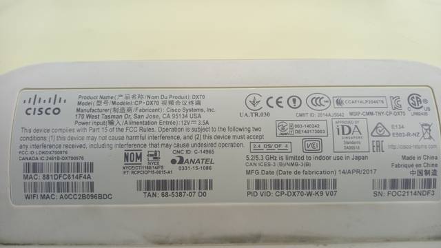Cisco DX70 CP-DX70-W-K9 V07 نظام مؤتمرات فيديو الكل في واحد بشاشة لمس Android HDMI USB