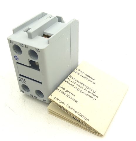 Allen Bradley Auxiliary Contact Block 100-F A02 for Contactors 10A 600V AC600 100F Q600