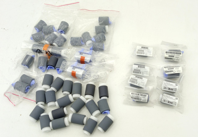 Lot of paper feed rollers for HP and Canon laser printers, various models, 49 pcs