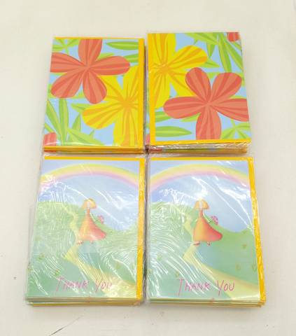 "Thank You" greeting cards with floral motif 100 pieces