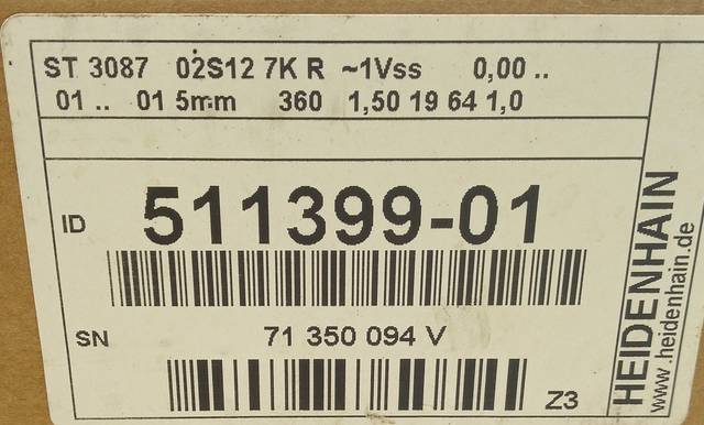 Измерительная головка Heidenhain ST 3087 ID 511399-01 с кабелем в оригинальной упаковке, винтовая головка