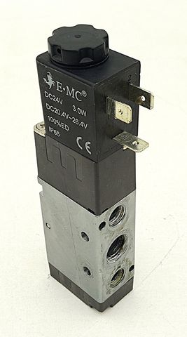 E.MC RV5221-08 Электромагнитный клапан 24V DC 3.0W, 5/2-ходовой пневматический клапан, 1.5–8 bar, IP65